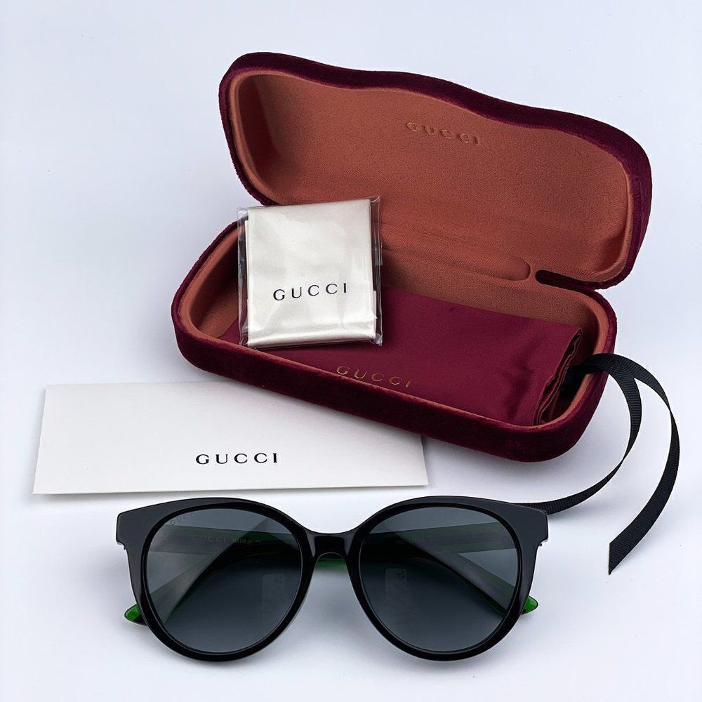 NEW GUCCI GG0702SKN 004 Black/Colorful Gray Gradient Round Women Sunglasses - Picture 7 of 13